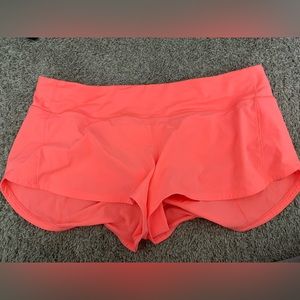 Lululemon Orange low rise shorts!